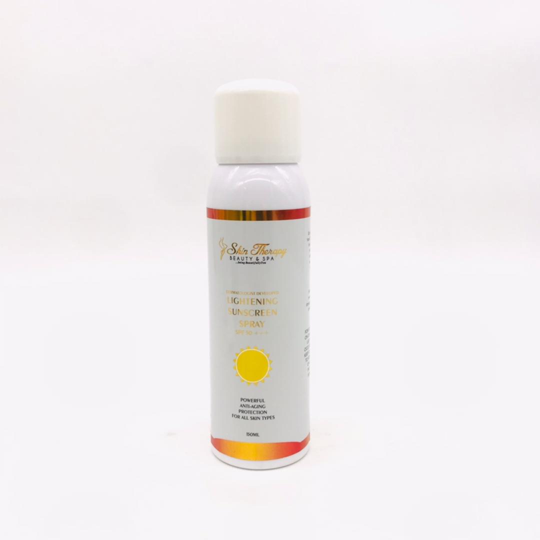 Glowing sunscreen spray